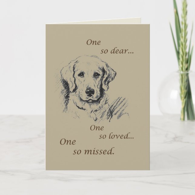 Beileid für Haustiere, Hundeschild Karte (Vorderseite)