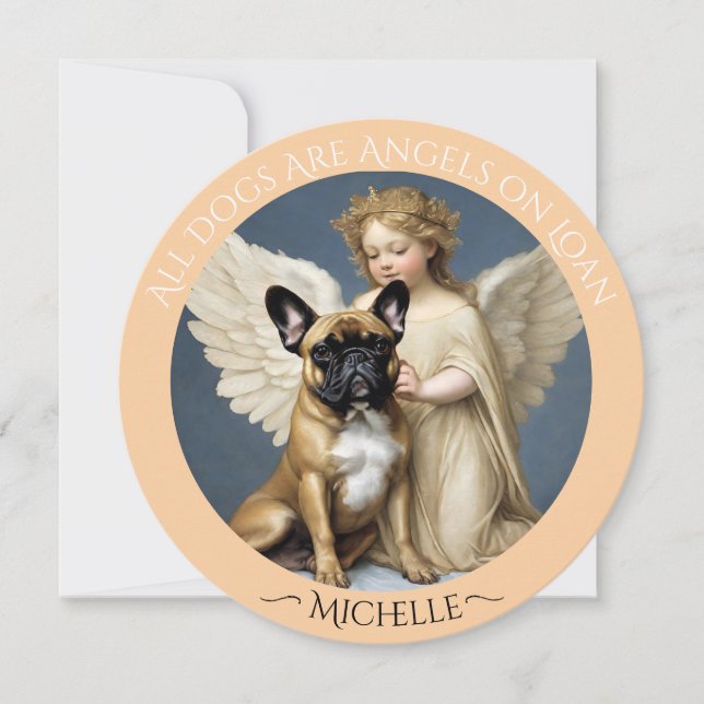 Beileid für Loss French Bulldog Personalisiert Einladung (Vorderseite)