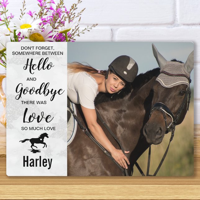 Beileid für PferdeMemorial Zitat Foto halten Fotoplatte (Von Creator hochgeladen)