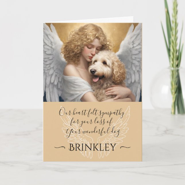 Beileid für verlassene Golden Doodle Einladung (Vorderseite)