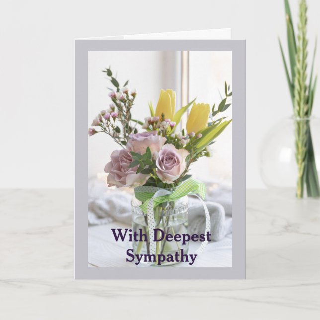 Beileid Garden Blume Bouquet Karte (Vorderseite)