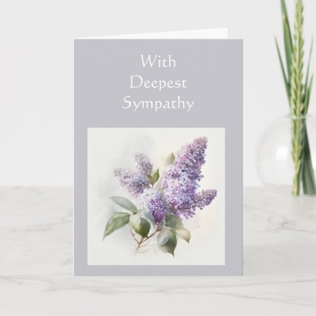 Beileid Garden Blume Lilac Karte (Vorderseite)