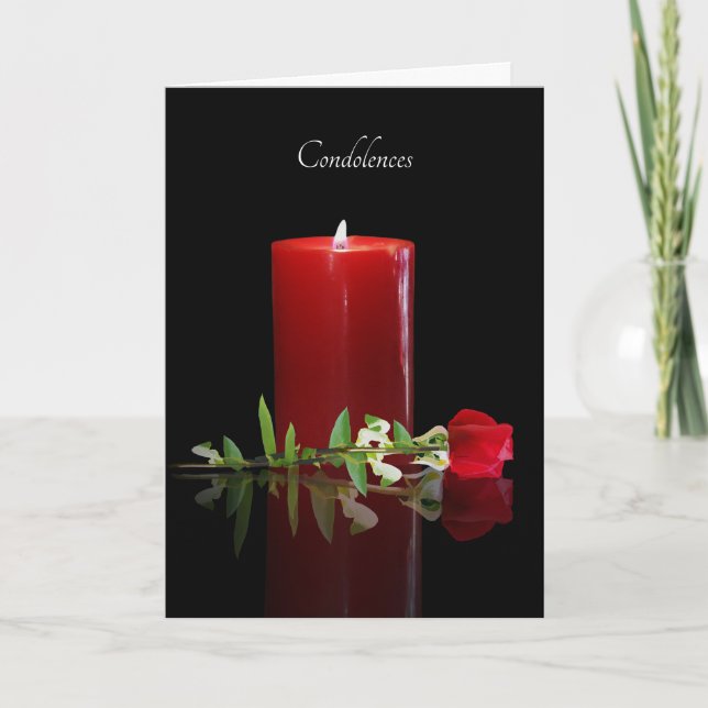 Beileid General Condolences Candle Rose Karte (Vorderseite)