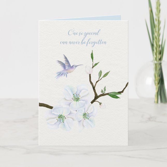Beileid Hummingbird mit Magnolia-Blume Karte (Vorderseite)