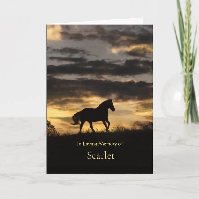 Beileid Individuelle Name Galopp Karte (Vorderseite)