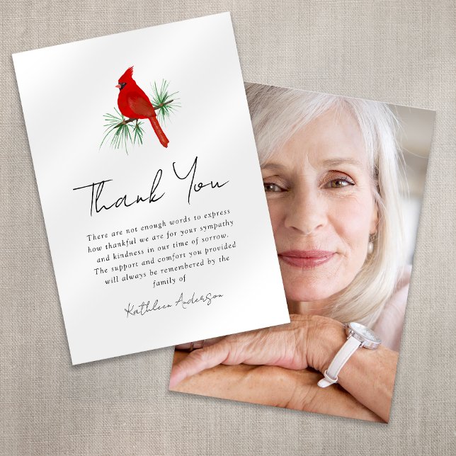 Beileid Kardinal Foto Beerdigung Dankeskarte (Von Creator hochgeladen)