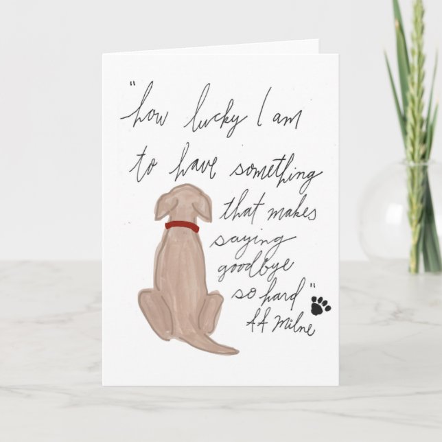 Beileid-Karte des Hundes, Pet-Loss Karte (Vorderseite)