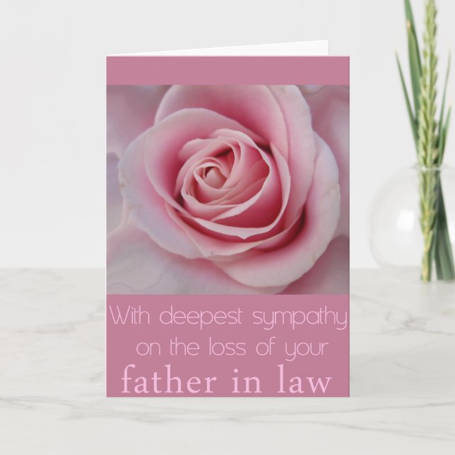 Beileid-Karte des Vaters in Law Loss Rose Karte (Vorderseite)
