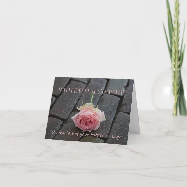 Beileid-Karte des Vaters in Law Loss Rose Karte (Vorderseite)