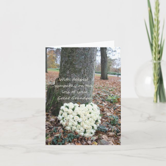 Beileid-Karte für Großvater-Verlust-Rose Karte (Vorderseite)
