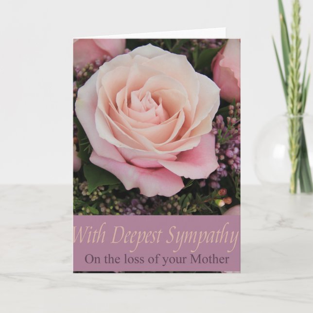 Beileid-Karte für Mutter-Rose Karte (Vorderseite)