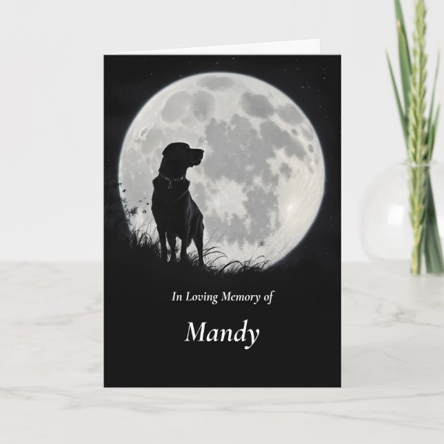 Beileid Labrador Retriever Moon Individuelle Name Karte (Vorderseite)