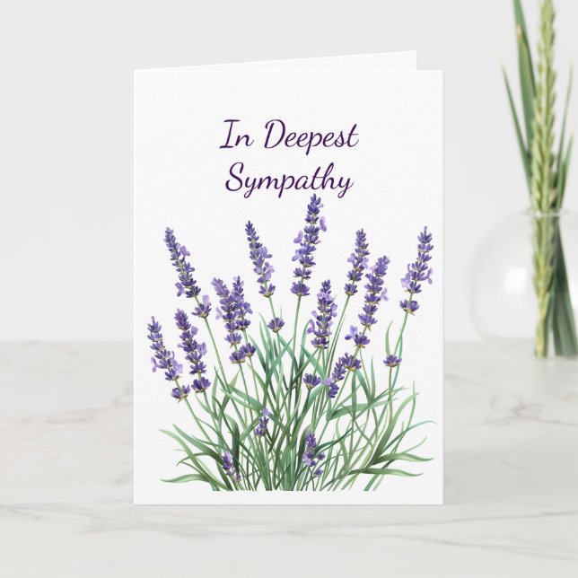 Beileid Lavendel Lila Garden Blume Karte (Vorderseite)