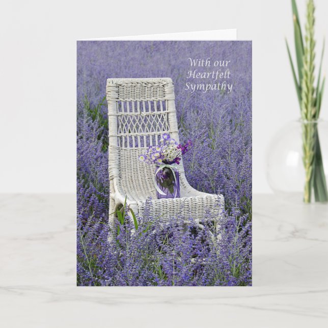 Beileid Lila Bouquet Karte (Vorderseite)