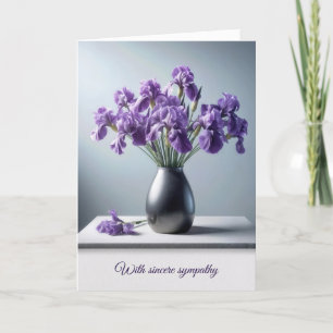 Beileid Lila Iris Bouquet Karte