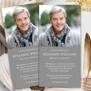 Beileid Loss Foto Gray Beerdigung Danke Karten