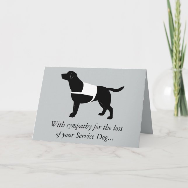 Beileid Loss Service Black Labrador Retriever Karte (Vorderseite)