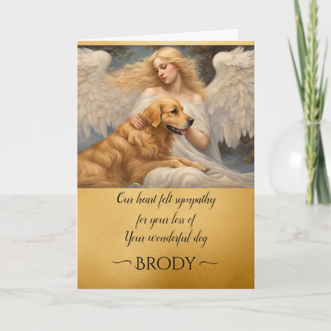 Beileid Love Golden Retriever Angel Art Card Einladung (Vorderseite)