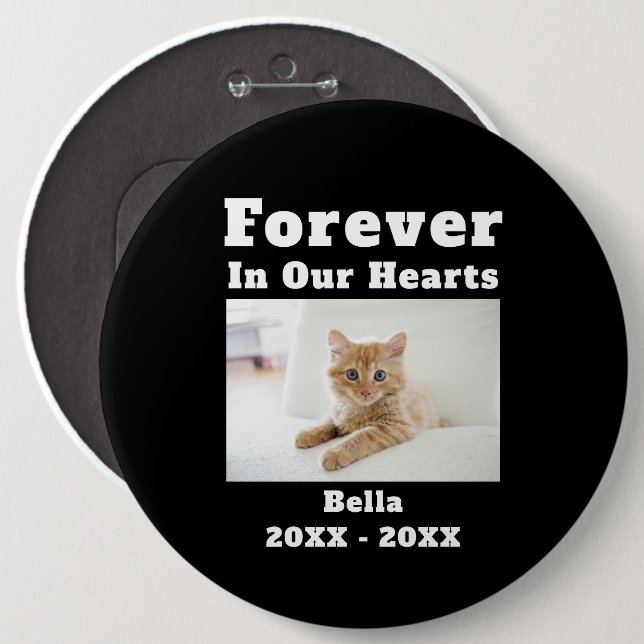 Beileid-Memorial für Haustiere für immer in unsere Button (Vorne & Hinten)