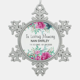Beileid Memorial in Love Memory [anpassen] Schneeflocken Zinn-Ornament