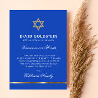 Beileid Memorial Jewish Star von David Blue Gold