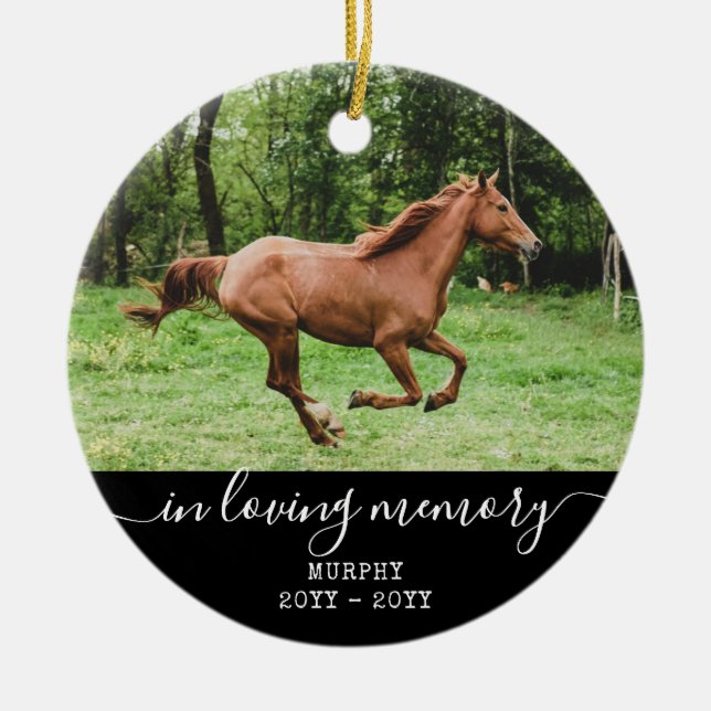 Beileid Memorial Personalisiert Foto Memory Keramik Ornament (Vorne)