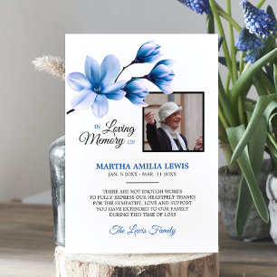 Beileid Memory Floral Blue DANKE   FOTO