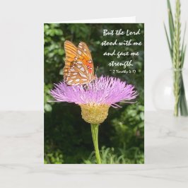 Beileid mit Blumen/Schmetterlingen, mit Schriftzüg Karte