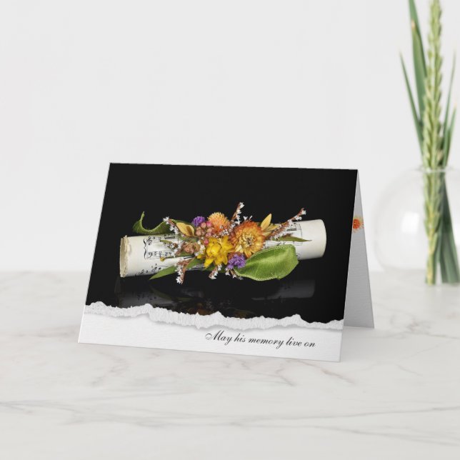 Beileid mit Blumenstrauß Karte (Vorderseite)