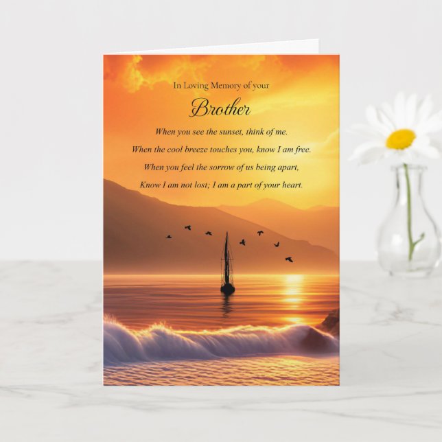 Beileid mit Sailboat Ozeane und Wasser Karte (Kleine Pflanze)