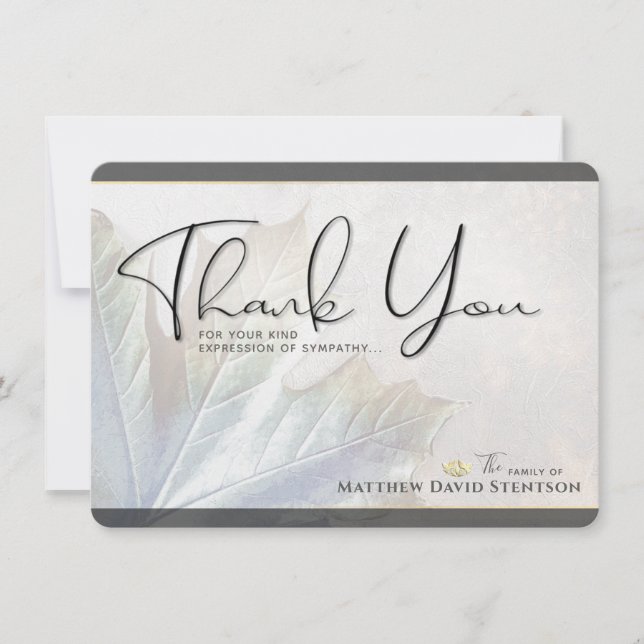 Beileid Naturfarben Herbstleaf dank Karte (Vorderseite)