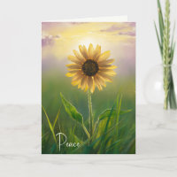 Beileid Peace Sonnenblume auf grüner Wiese