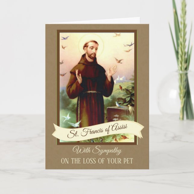 Beileid Pets St Francis von Assisi Karte (Vorderseite)