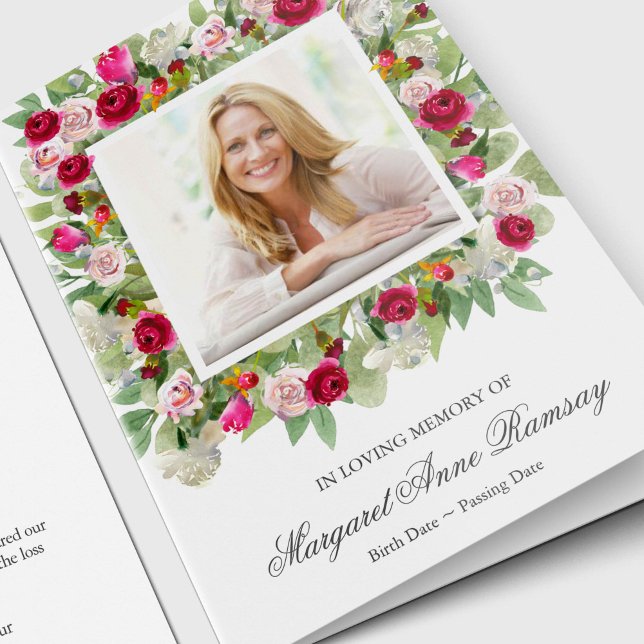 Beileid Pink Floral Beerdigung Danke Karten (Pretty Pink Floral Sympathy Memorial Funeral Thank You Card)