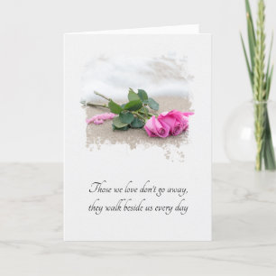 Beileid Pink Roses am Strand Karte