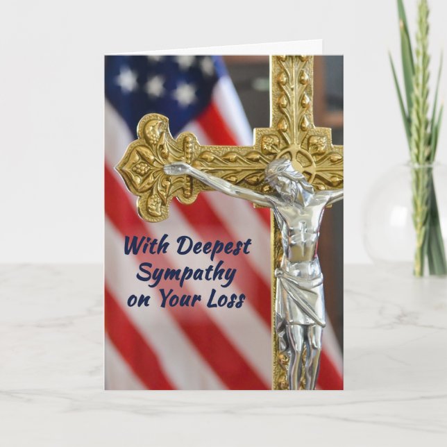 Beileid Religiöses Christliches militärisches Patr Karte (Vorderseite)