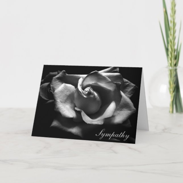Beileid-Rose Schwarzweiß-Leere Innen-Karte Karte (Vorderseite)