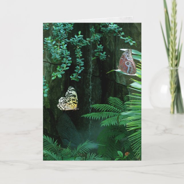 Beileid Schmetterlinge im Garten Karte (Vorderseite)