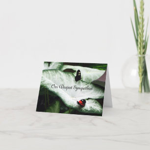 Beileid - schwarzes Butterfles - Caladium Karte