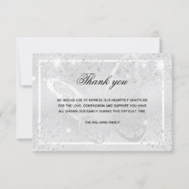 Beileid Silberschmetterling Foto vielen Dank Dankeskarte