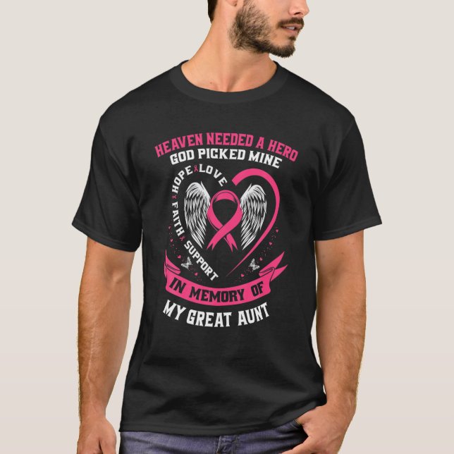 Beileid spendet Verlust große Tante Brustkrebs Mem T-Shirt (Vorderseite)