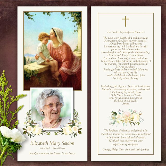 Beileid St Ann & Mary Beerdigung Dankeschön Karte (Catholic, Religious, Celebration of Life, In Loving Memory of, Forever in our hearts, funeral cards)