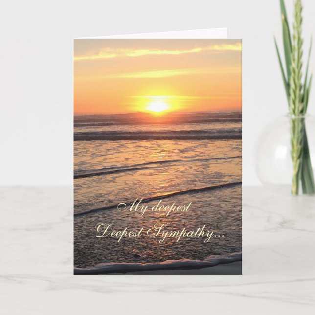 Beileid Strand und Sonnenuntergang Karte (Vorderseite)