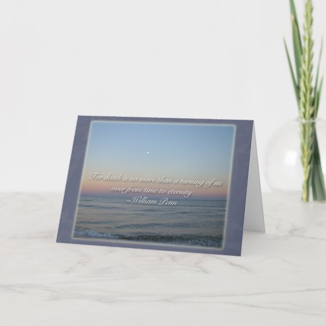 Beileid Sunset William Penn Quote Karte (Vorderseite)