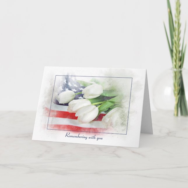 Beileid-Tulpen auf Fahne für Veteranen Karte (Vorderseite)