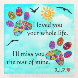 Beileid-Untersetzer für Haustiere Glasuntersetzer