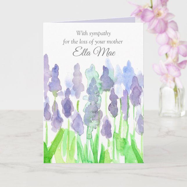 Beileid Verlust von Blume Individuelle Name Karte (Orchidee)