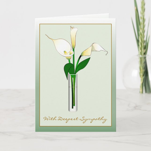 Beileid-Verlust von Bruder von uns:Calla Lilies Karte (Vorderseite)