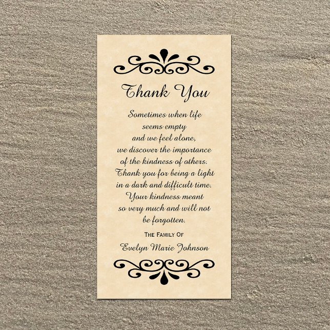 Beileid Vielen Dank, dass Sie Foto Card Pergament  Dankeskarte (Von Creator hochgeladen)