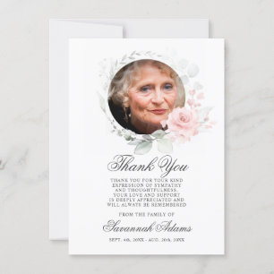 Beileid Vielen Dank Gedächtnis Wasserfarbenflora Dankeskarte